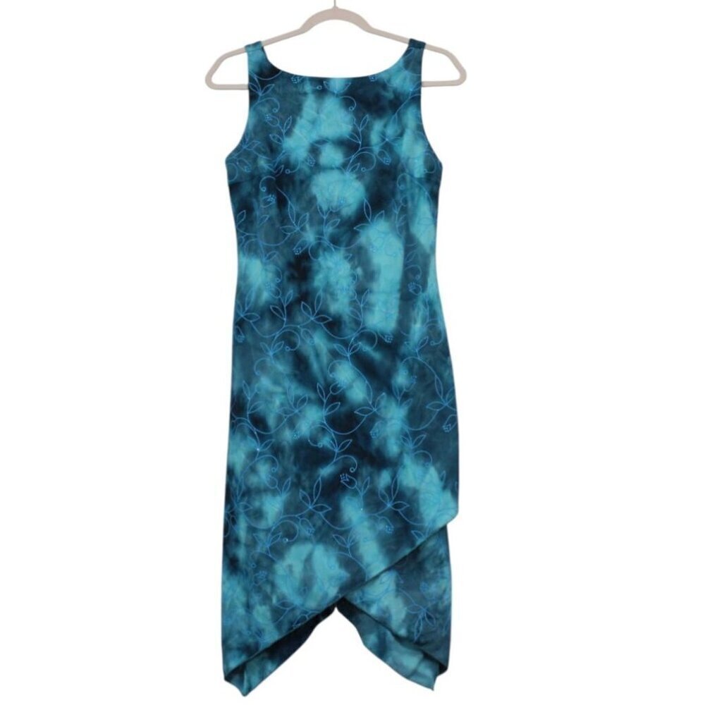 Vintage Y2K Byer Too! Dress Size Medium Tie Dye Floral Asymmetrical Fairy Formal